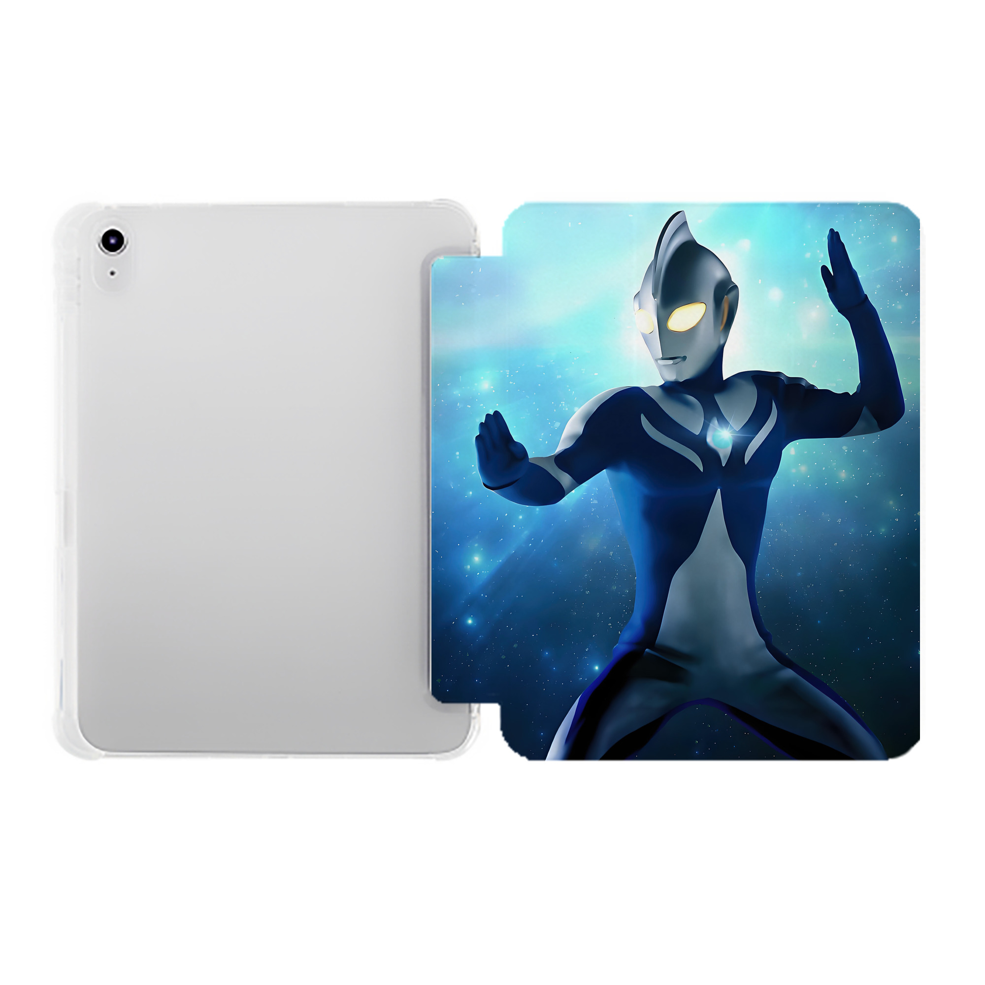（画像用） ウルトラマン Ultraman IPad ケース ペン収納付き 三つ折りスタンド PUレザー×シリコン 対応機種9.5/10.5/10.9インチ